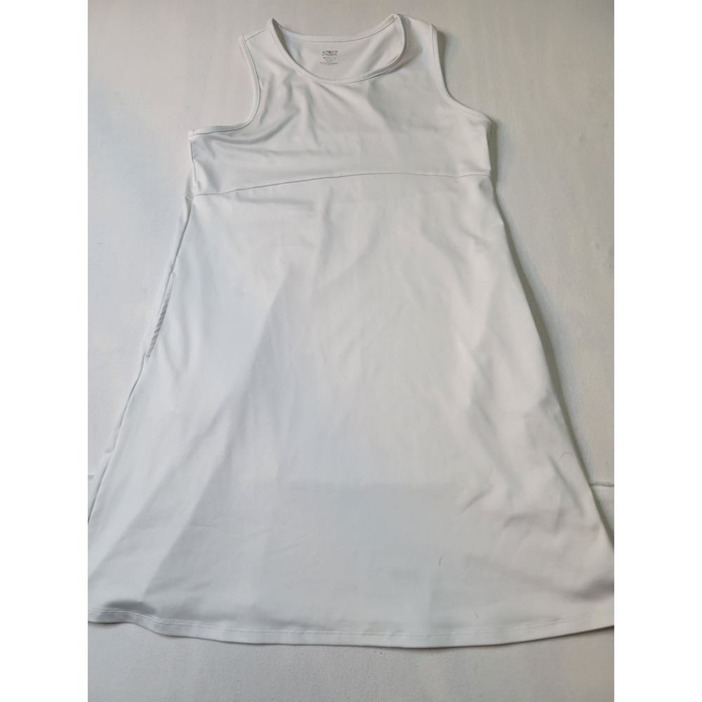 Athletic Works Womens XL Plus White Sleeveless Racerback Active Dress Pockets